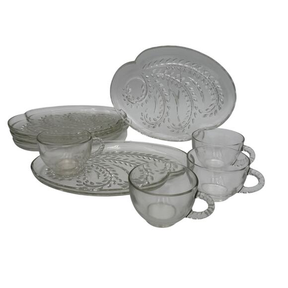 Vintage Homestead Snack Plates & Cups by Federal Glass Set/4 - Picture 3 of 6